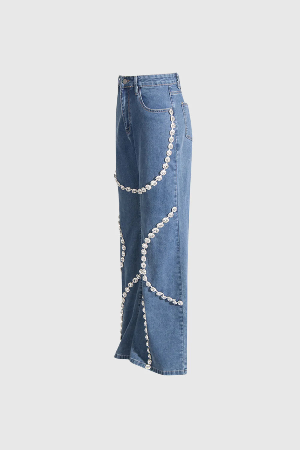 RHINESTONE JEANS IN BLUE