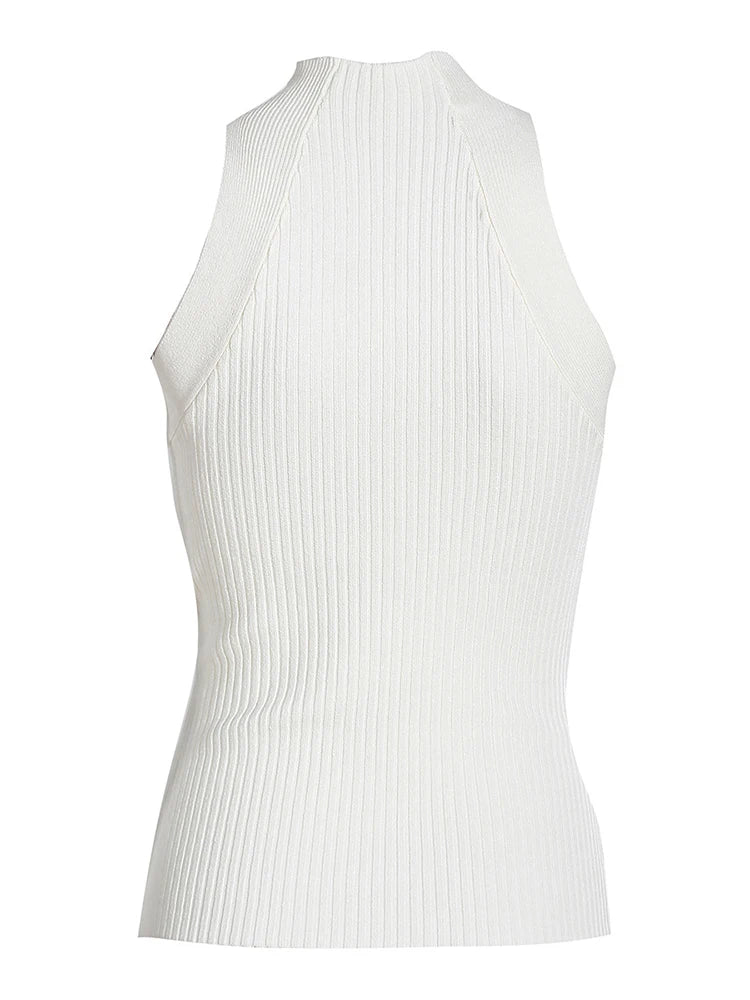 Wist-detail high-neck top